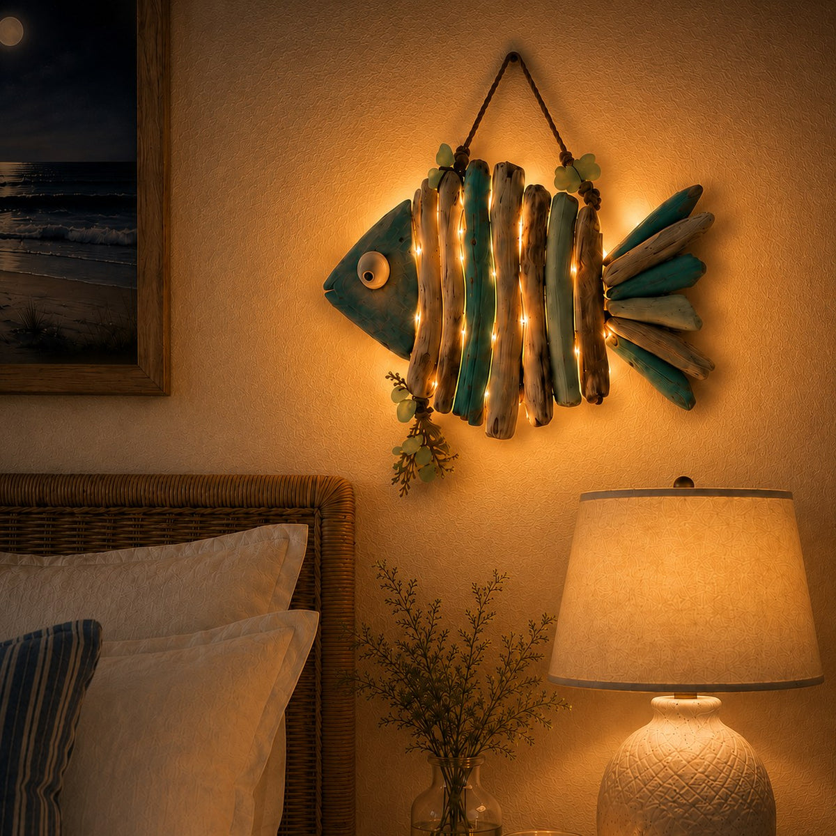 The Driftwood Fish — Lit Coastal Wall Decor — 3