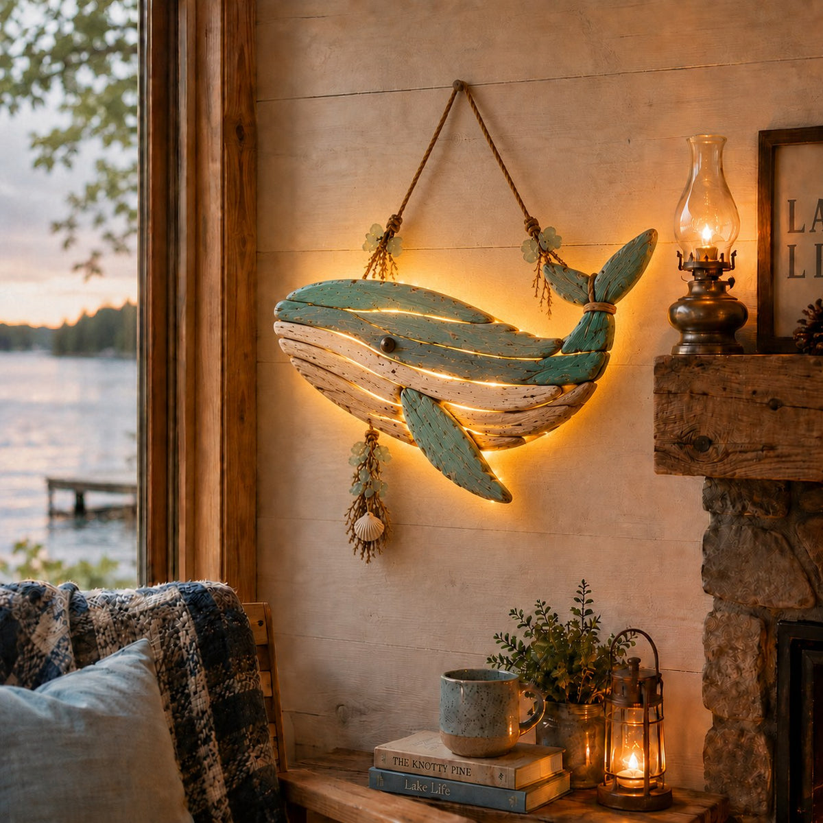 The Driftwood Fish — Lit Coastal Wall Decor — 10
