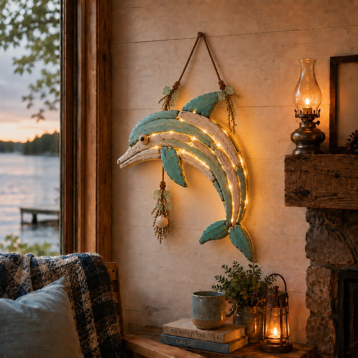 The Driftwood Fish — Lit Coastal Wall Decor — 13