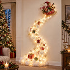 The Front Door, December — Berry Wreath + Christmas Trail + Solar Torch pair — 12
