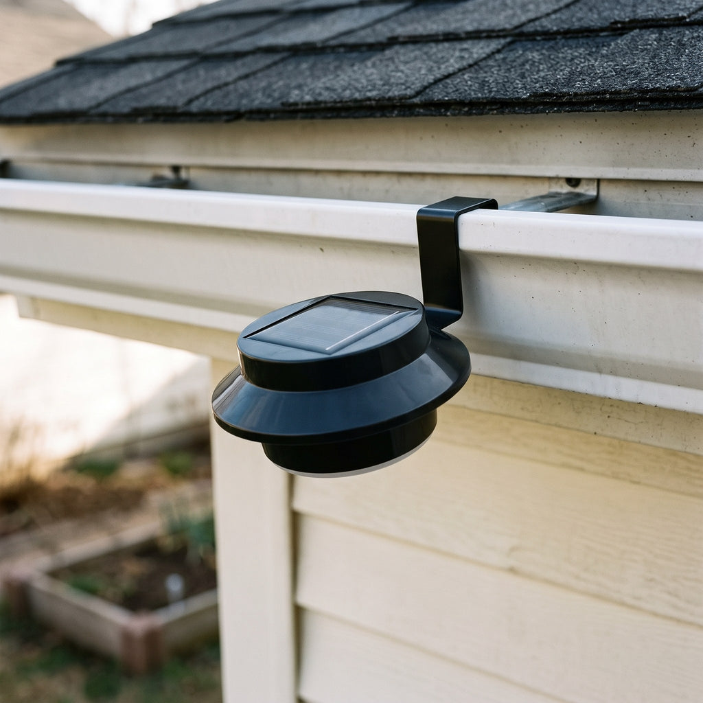 The Eave — Solar Gutter Light, black, set of four — 4