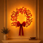 The Front Door, December — Berry Wreath + Christmas Trail + Solar Torch pair — 1