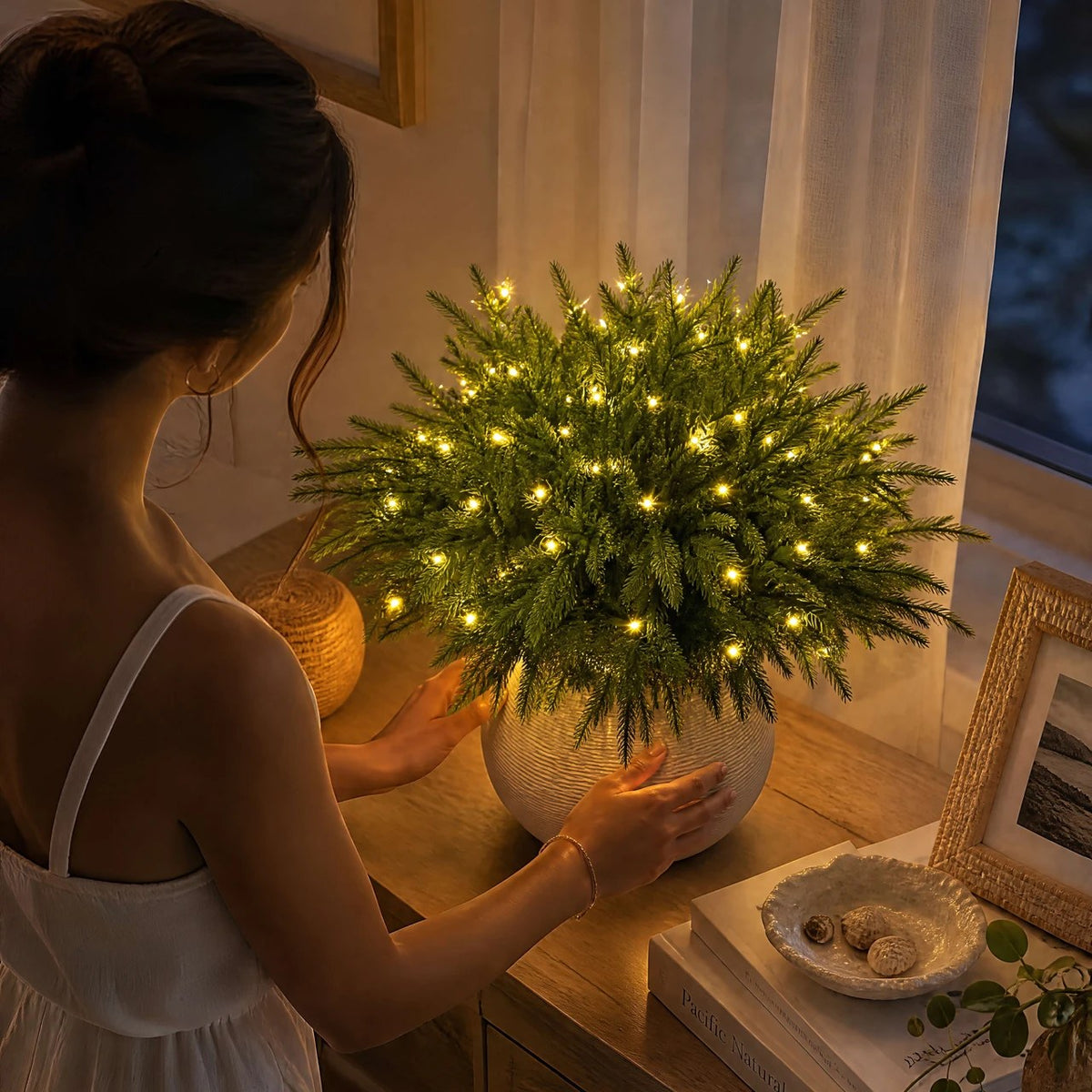 The Evergreen Pine — Lit Tabletop Pine, 17 in. — 4