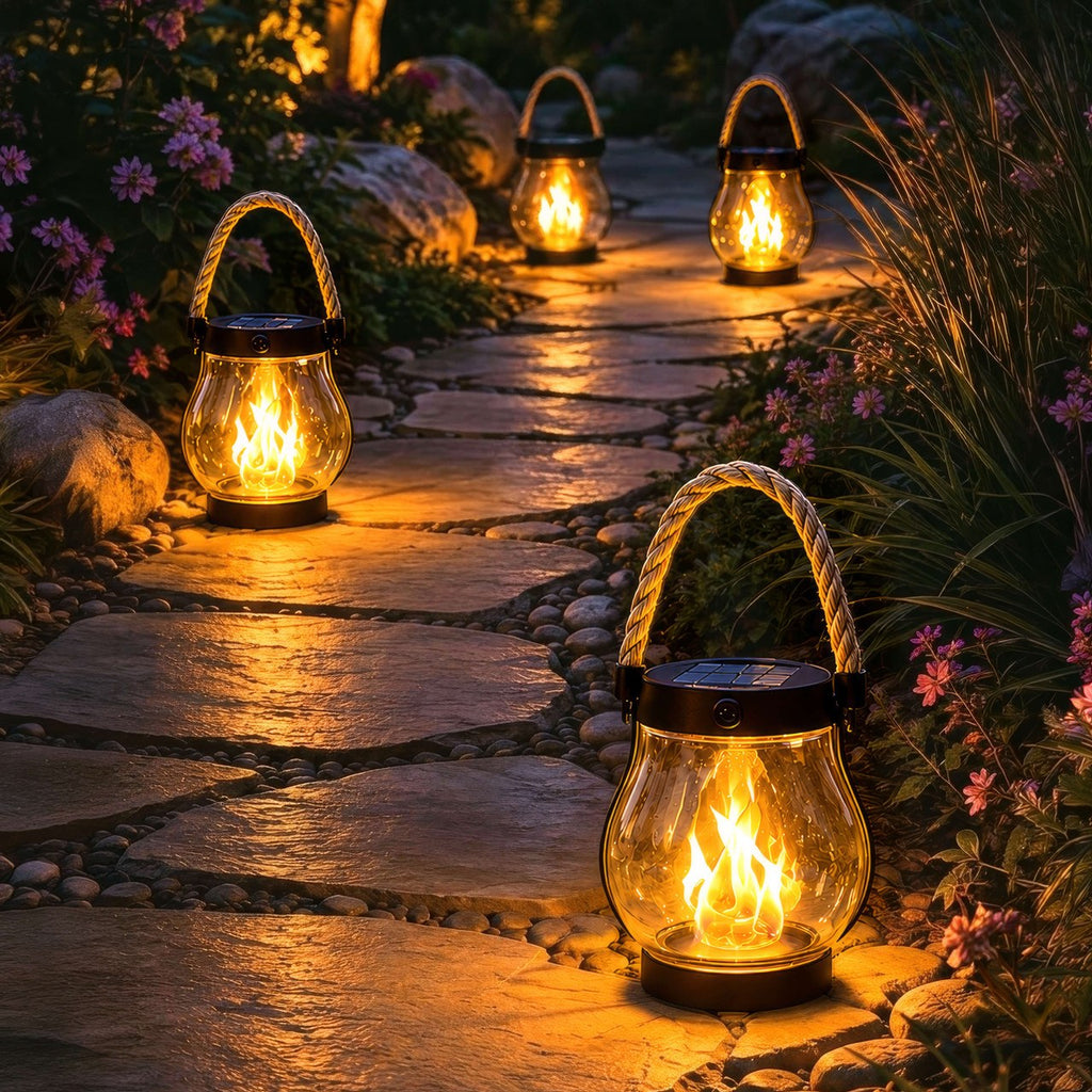The Flame Lantern — Solar Glass Lantern, 5 in. — 4