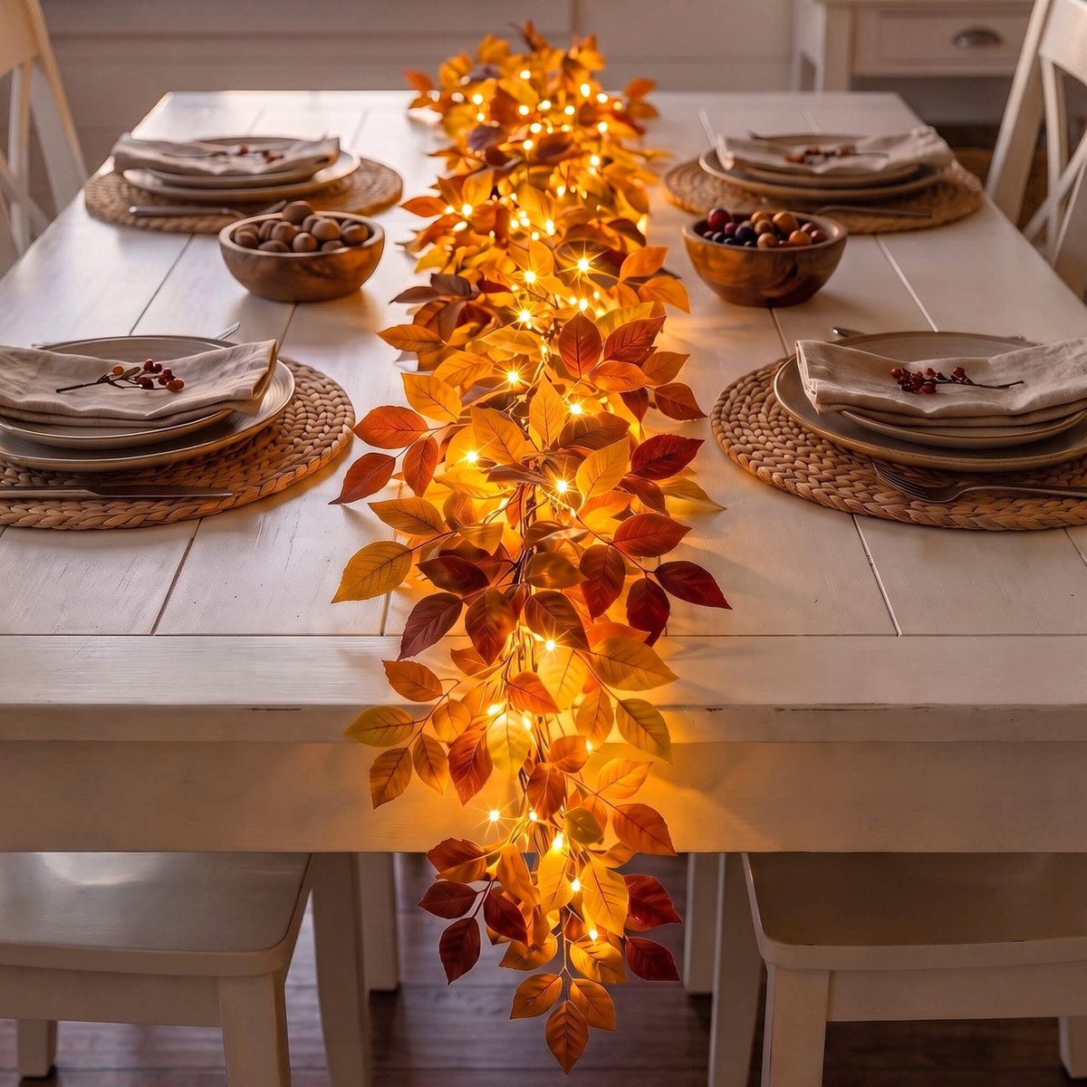 The Harvest Garland — Lit Maple Garland, 6 ft — 3