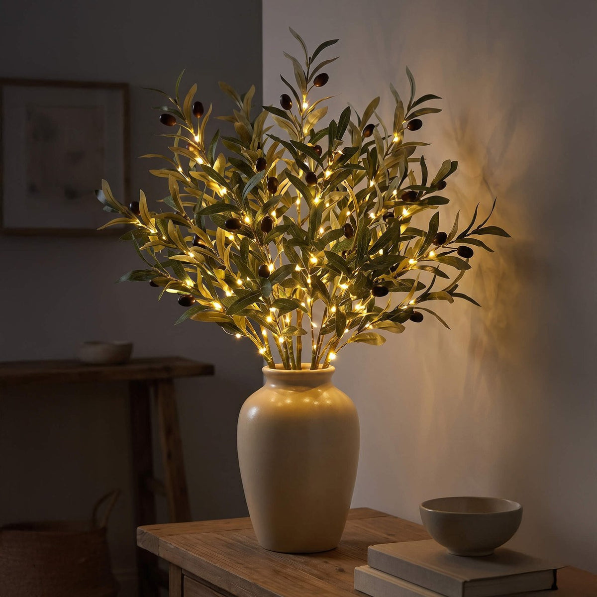 The Olive Branch — Lit Branch for a Vase, 17 in. — 1
