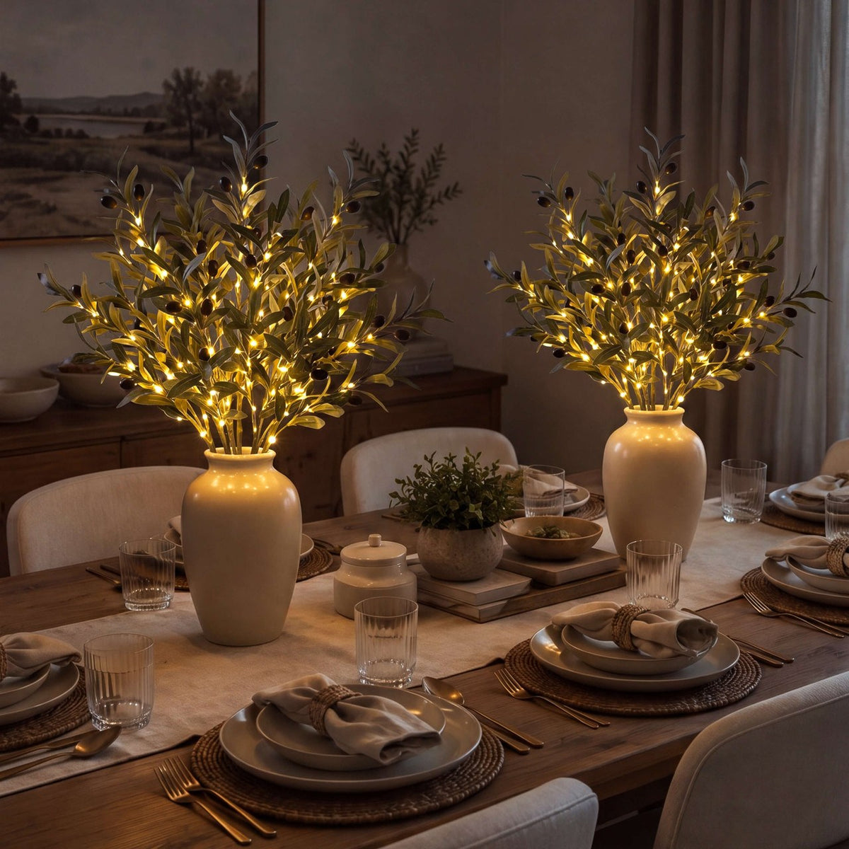 The Olive Branch — Lit Branch for a Vase, 17 in. — 3