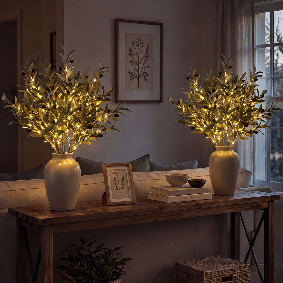 The Olive Branch — Lit Branch for a Vase, 17 in. — 2