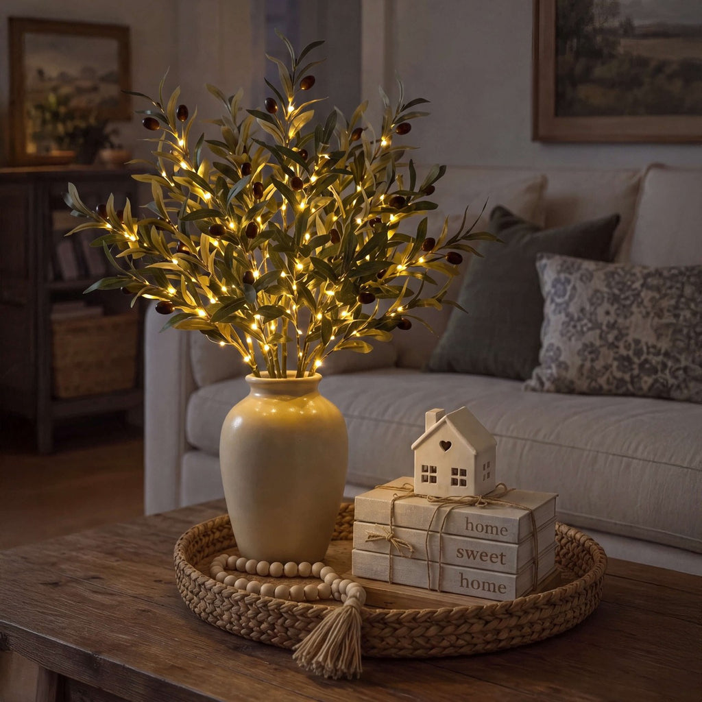The Olive Branch — Lit Branch for a Vase, 17 in. — 5