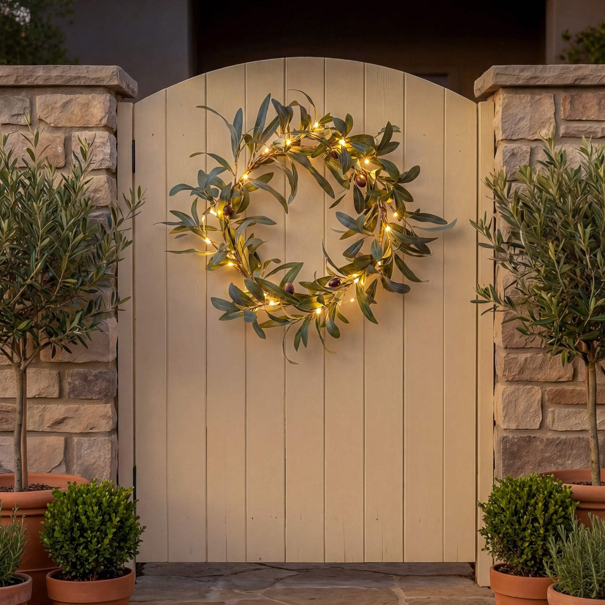 The Olive Wreath — Lit Wreath, 16 in. — 2