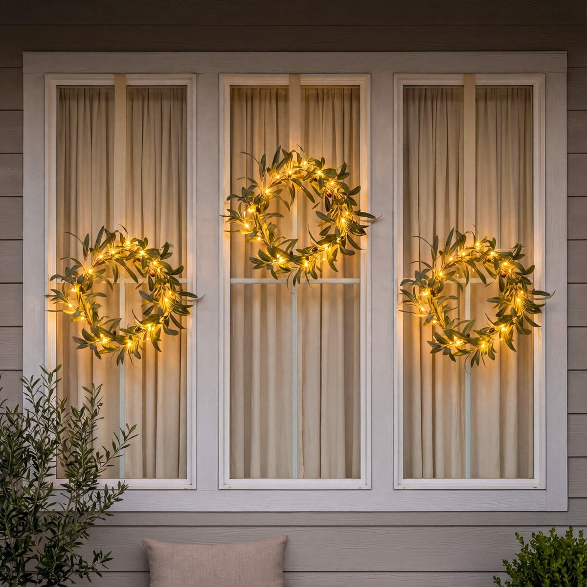The Olive Wreath — Lit Wreath, 16 in. — 4