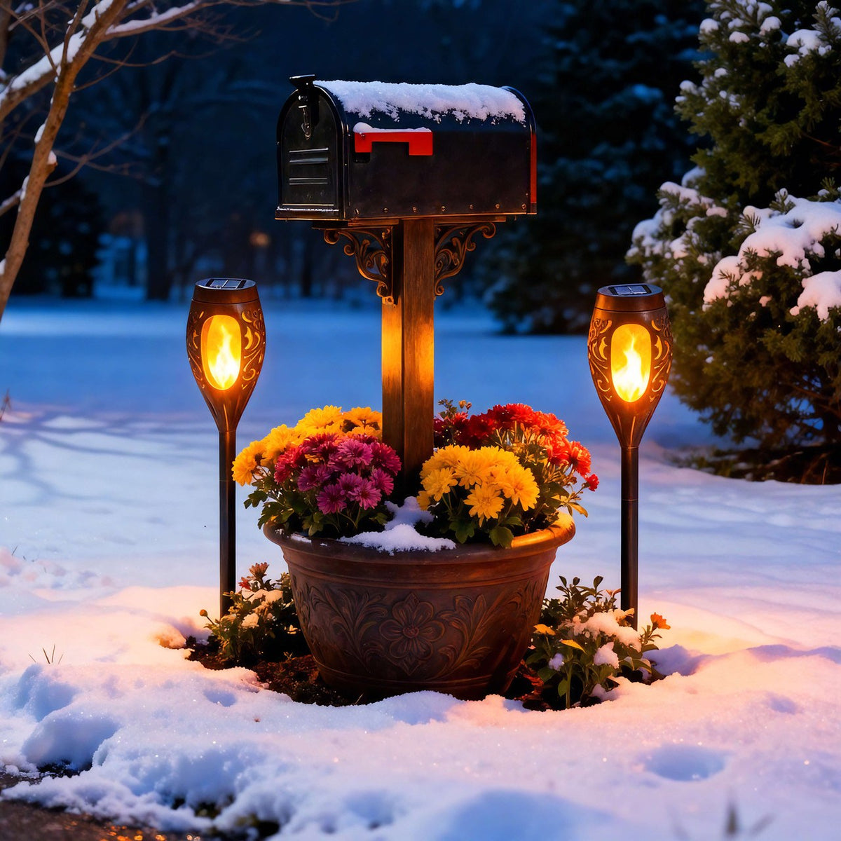 The Solar Torch — Flickering Solar Path Light, pair — 5