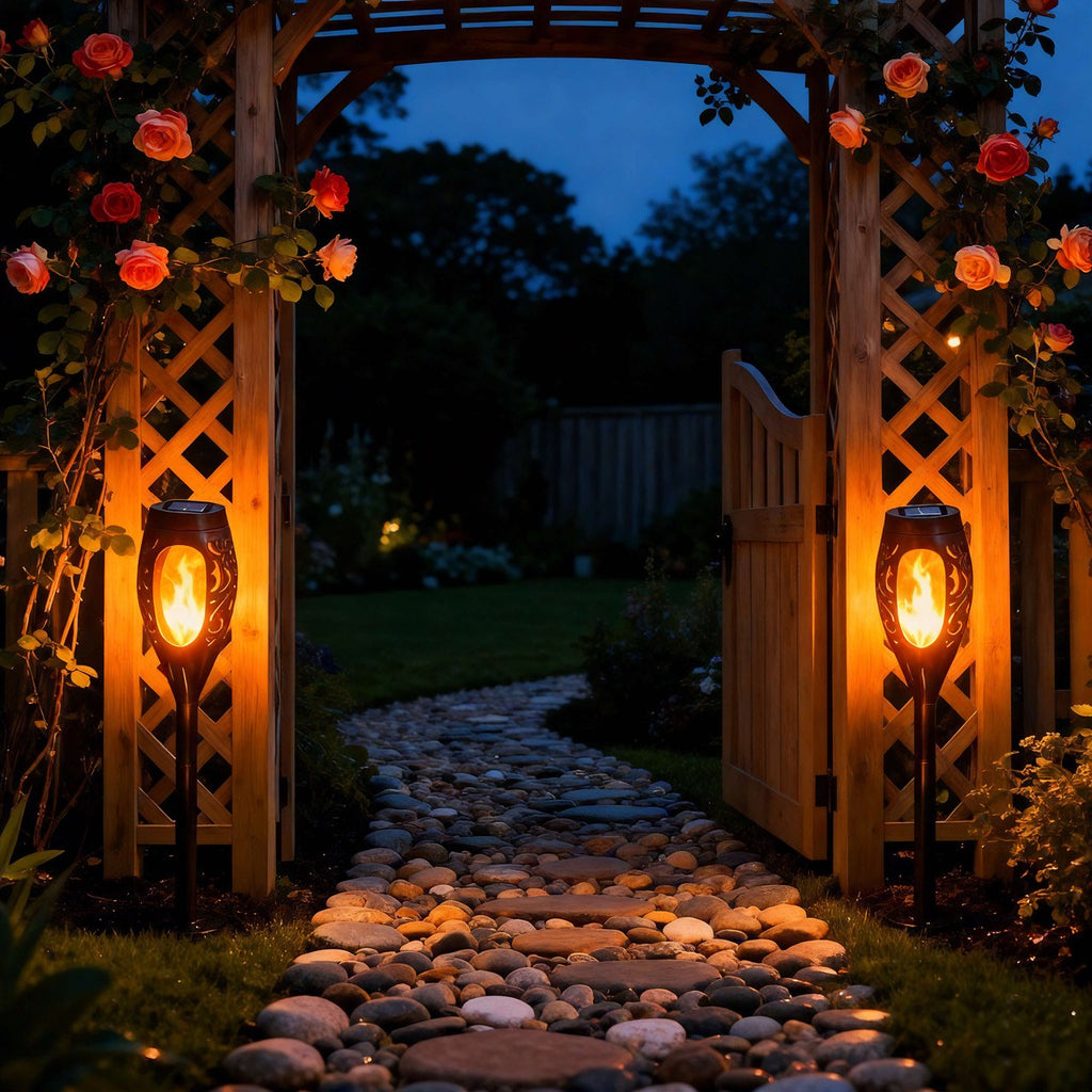 The Solar Torch — Flickering Solar Path Light, pair — 3